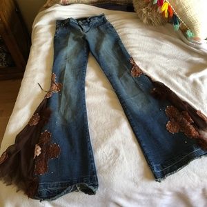 Celo designer flare one of a kind jean Italy small